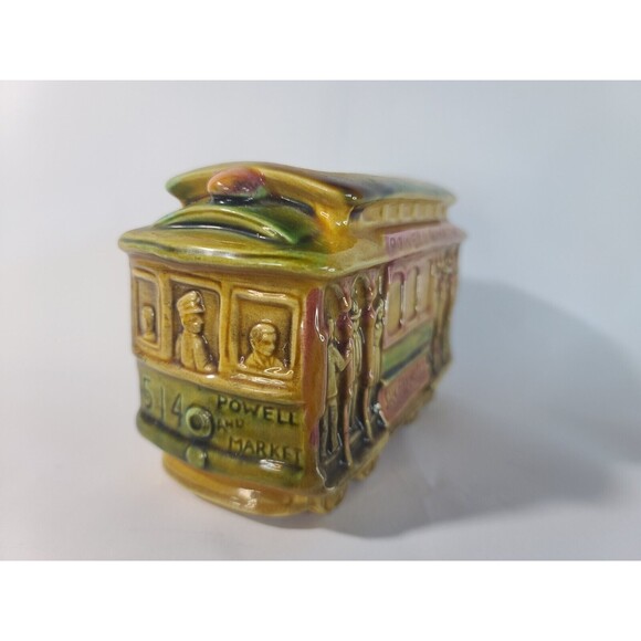 San Francisco Trolley Vintage Rare Planter or Napkin Holder One of A Kind VTG - Picture 4 of 10